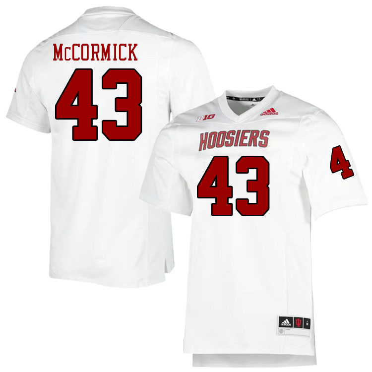 Men #43 Derek McCormick Indiana Hoosiers College Football Jerseys Stitched-Retro White